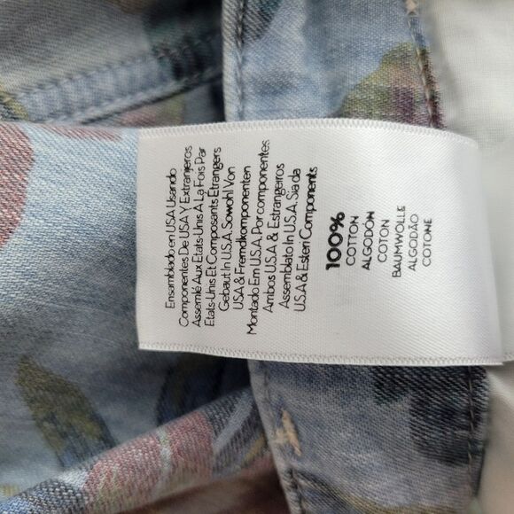 MOTHER Women's The No Zip Misfit Floral Pants Fresh Cut Chambray Jogger Size 27 - Picture 14 of 14